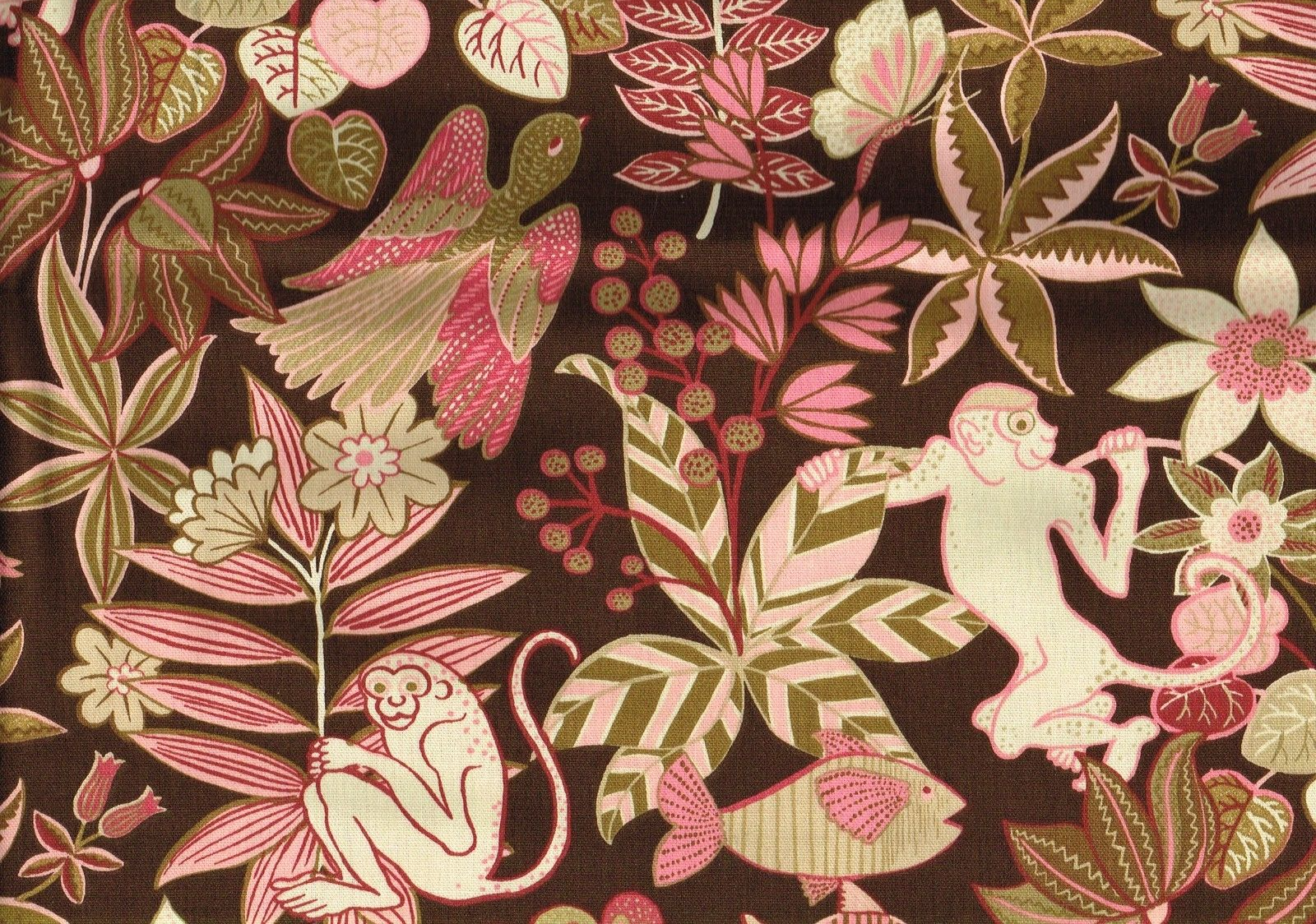 5 Yds Waverly Fabric Monkey Around  Cotton  Drapery Upholstery