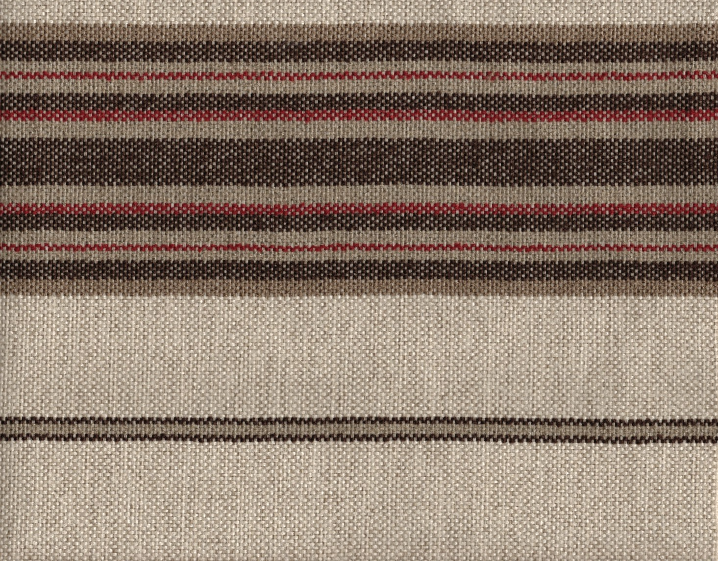 Designer Fabric Beige Brown Burgundy Stripe  Upholstery