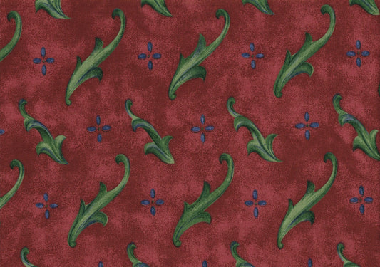 Sundown & Bourne Fabric Dubloon  Burgundy Green  Cotton Drapery Upholstery 