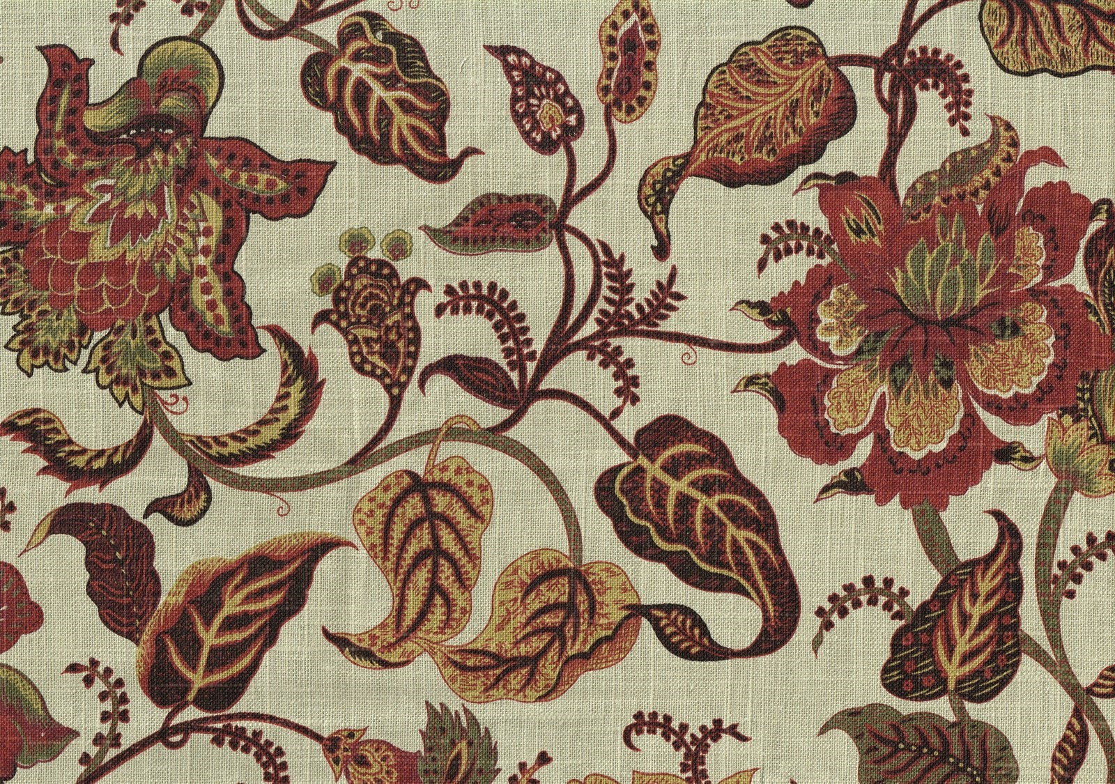 Golding Fabrics Chantel Sienna  Beige Red Green Brick  Drapery Upholstery 