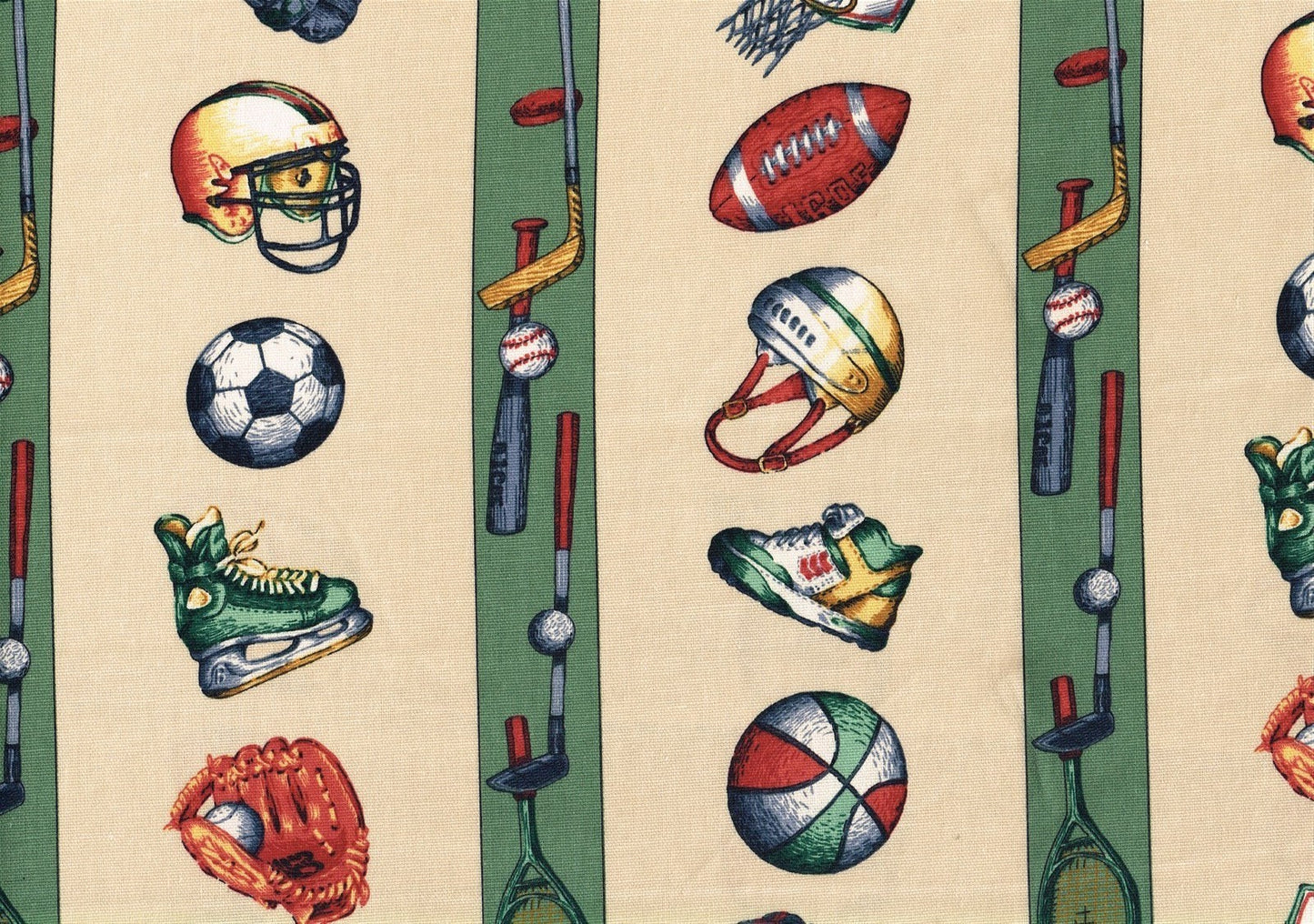 3 Yds  Bloomcraft Football Basketball Soccer Golf Striped  Drapery Upholstery
