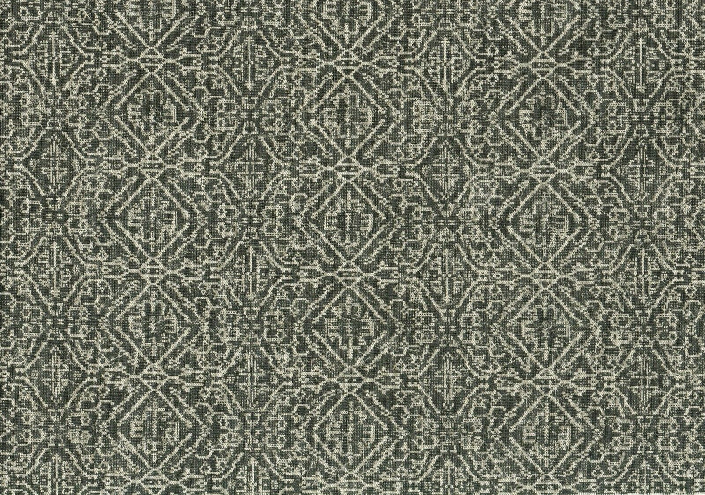 4.25 Yds Designer Fabric Gray Ecru Geometric  Drapery Upholstery 