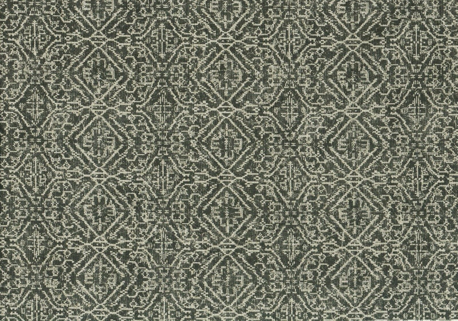4.25 Yds Designer Fabric Gray Ecru Geometric  Drapery Upholstery 