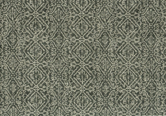 4.25 Yds Designer Fabric Gray Ecru Geometric  Drapery Upholstery 