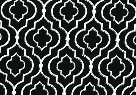 Mill Creek Fabric Dalg Tuxeda Black White Cotton  Drapery Upholstery 