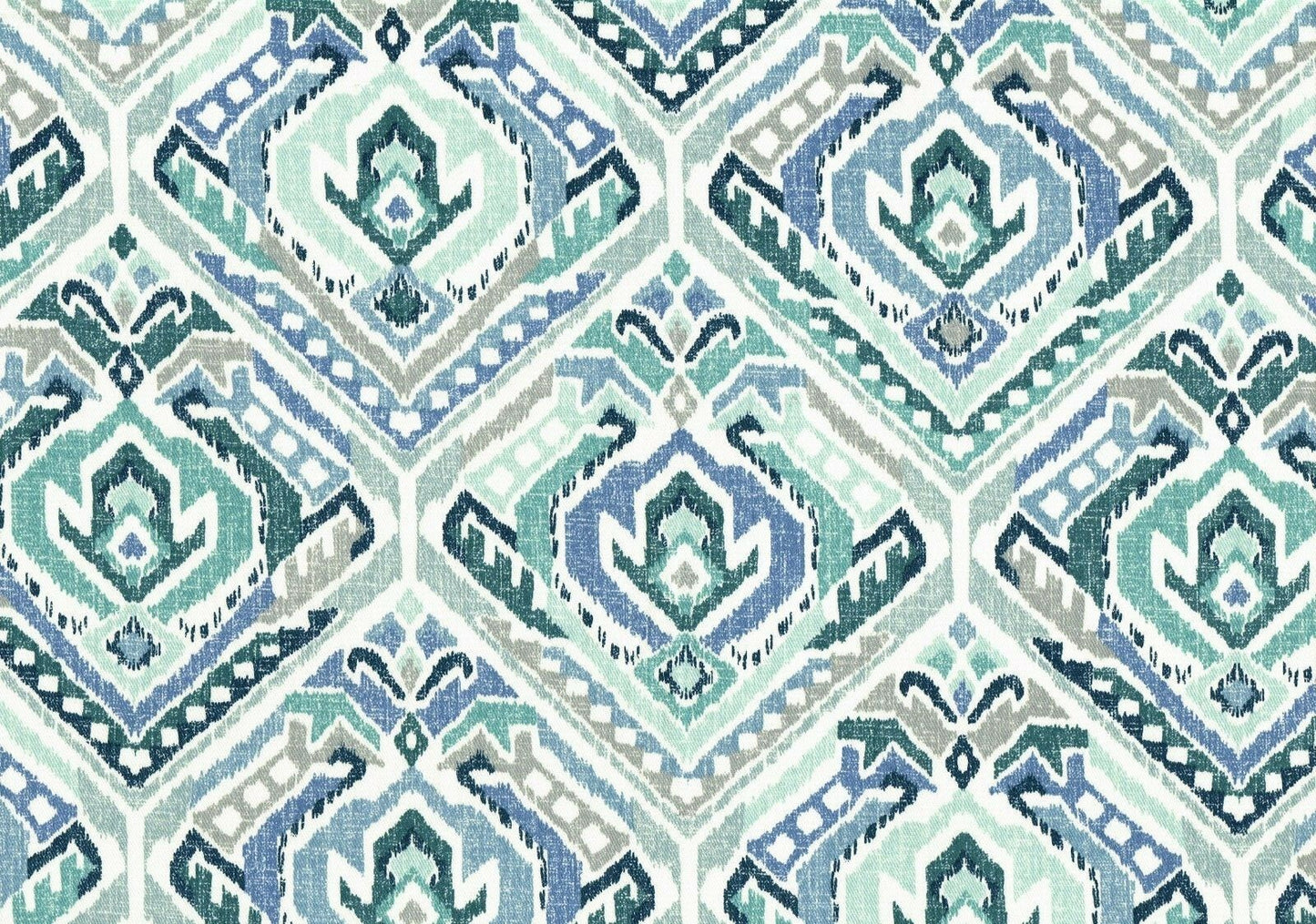 6 Yds  Mill Creek Fabric Blue Green  Cotton Print  Drapery  Upholstery  