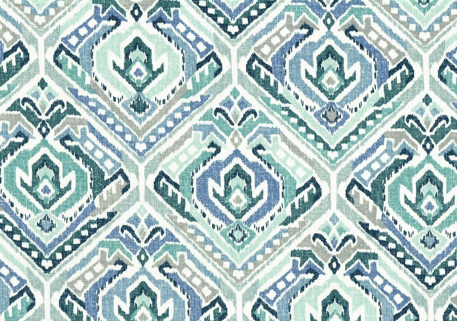 6 Yds  Mill Creek Fabric Blue Green  Cotton Print  Drapery  Upholstery  