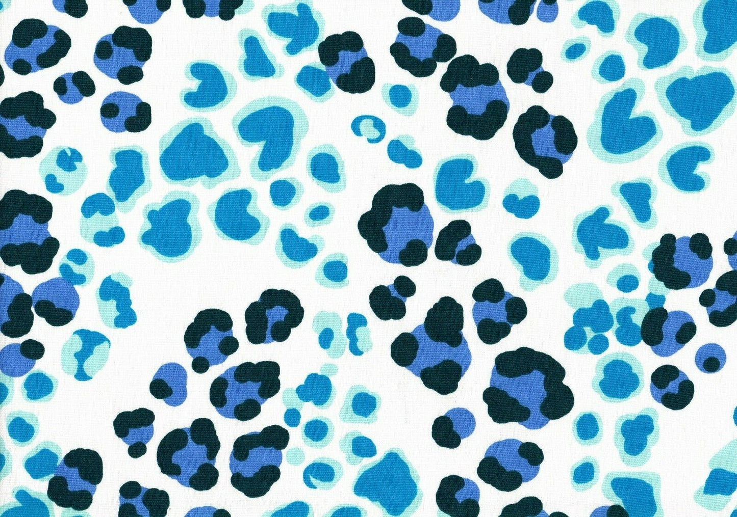 Designer Fabric Blue Dark Blue Teal   Cotton Duck Print  Drapery Upholstery 