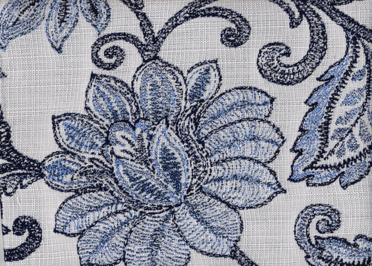 Sunbrella Fabric Embroidered Capri Solution Dyed Acrylic Drapery Upholstery