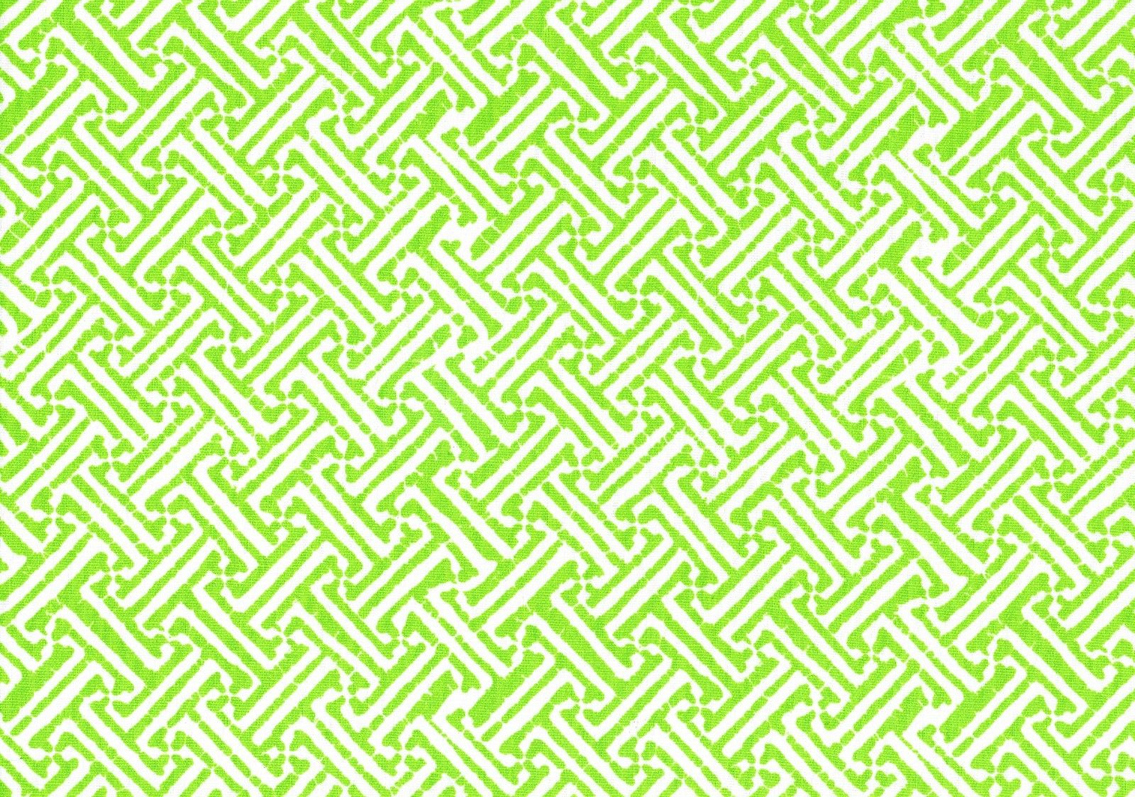 Designer Fabric Lattice Green White  Cotton Print  Drapery Upholstery