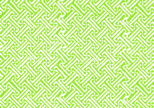 Designer Fabric Lattice Green White  Cotton Print  Drapery Upholstery