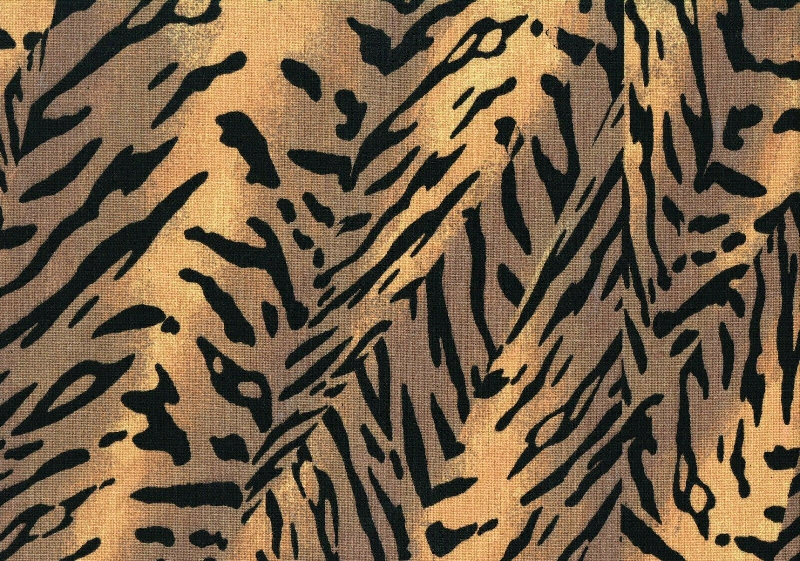 Designer Fabric Brown Black  Gold  Cotton Duck Print  Drapery Upholstery 