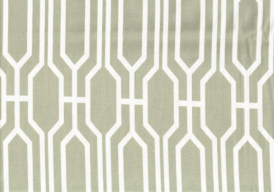 5 Yds Covington Fabric Harland Khaki White Geometric Cotton  Drapery Upholstery 
