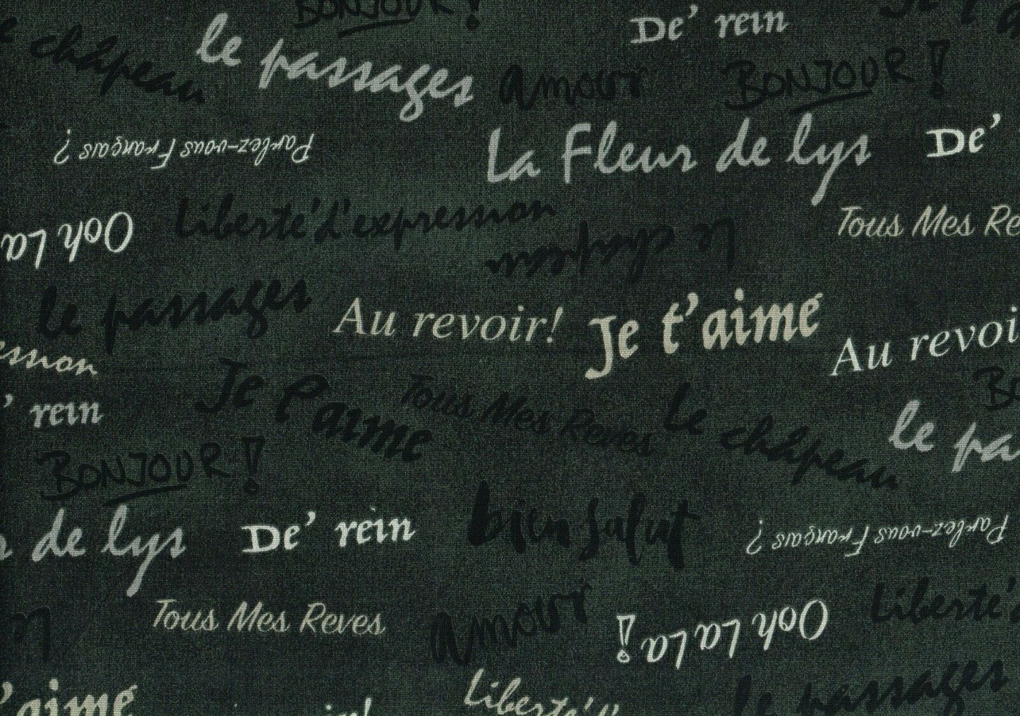 Designer Fabric Black White   Script Cotton Print  Drapery Upholstery 