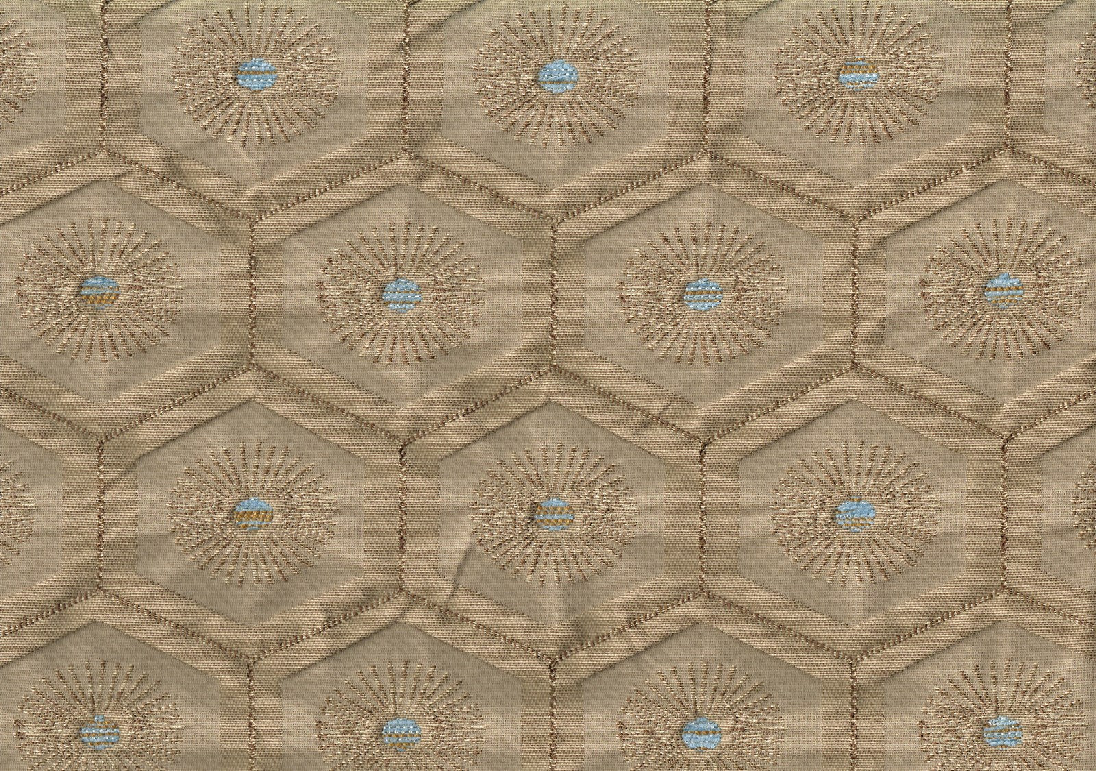 Robert Allen Fabric Ornamental Umber Brown Blue Drapery Upholstery  