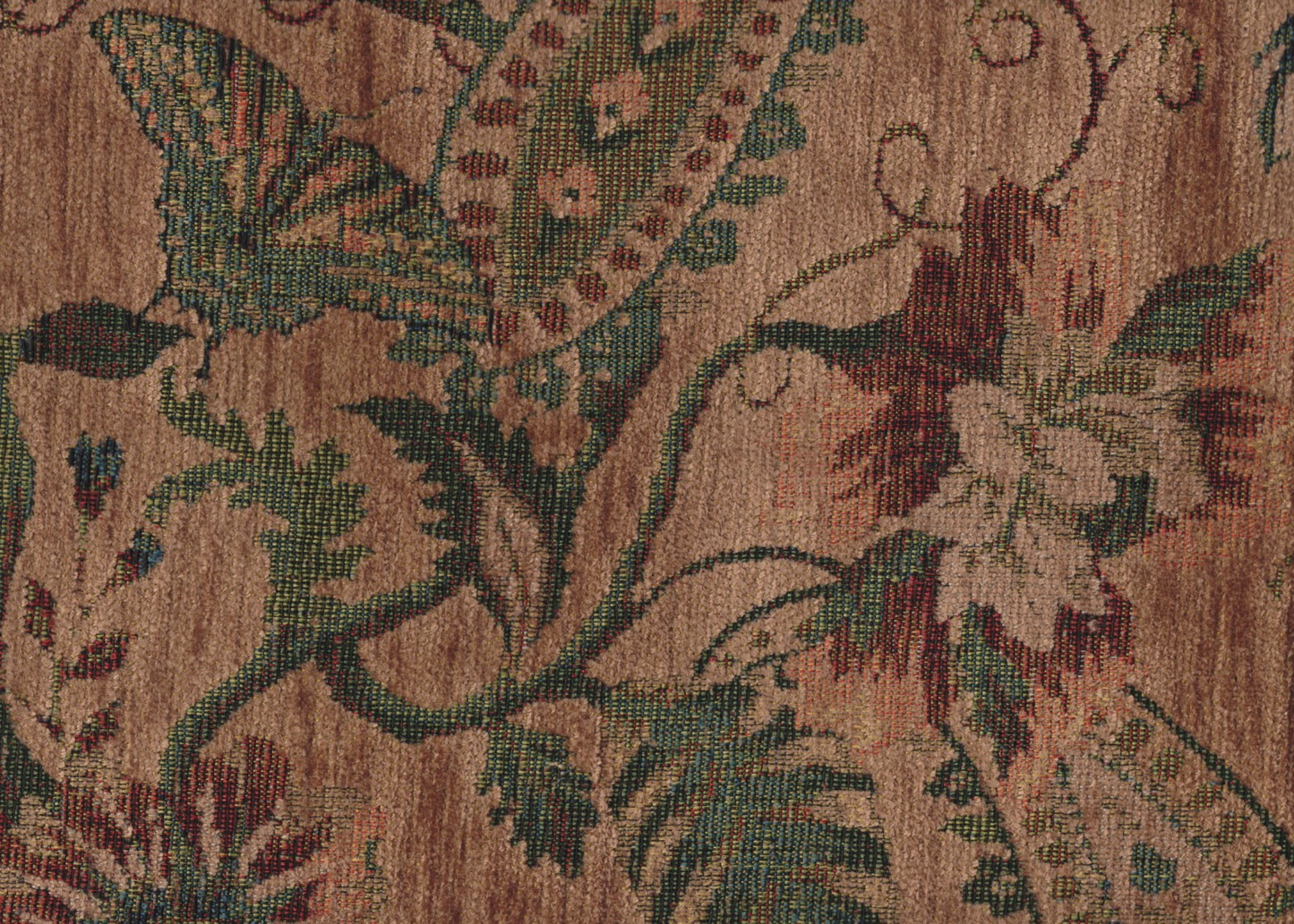 Designer Fabric Vintage Gold Green Burgundy Upholstery