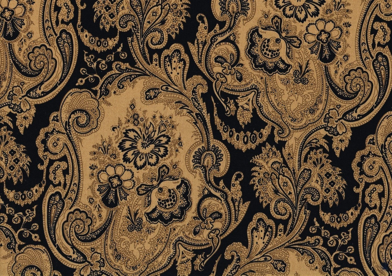 Kravet Fabric Connery Khaki Black Print  Cotton Drapery Upholstery 