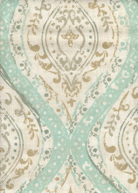 4 Yds Covington Fabric Ariana Spa Cotton Drapery Upholstery