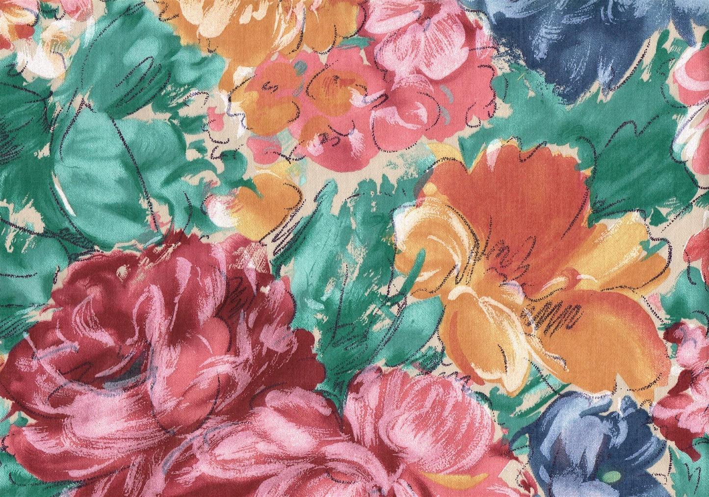 5 Yds Jaclyn Nash Starlight Burgundy Rose Green Blue Gold   Drapery Upholstery 