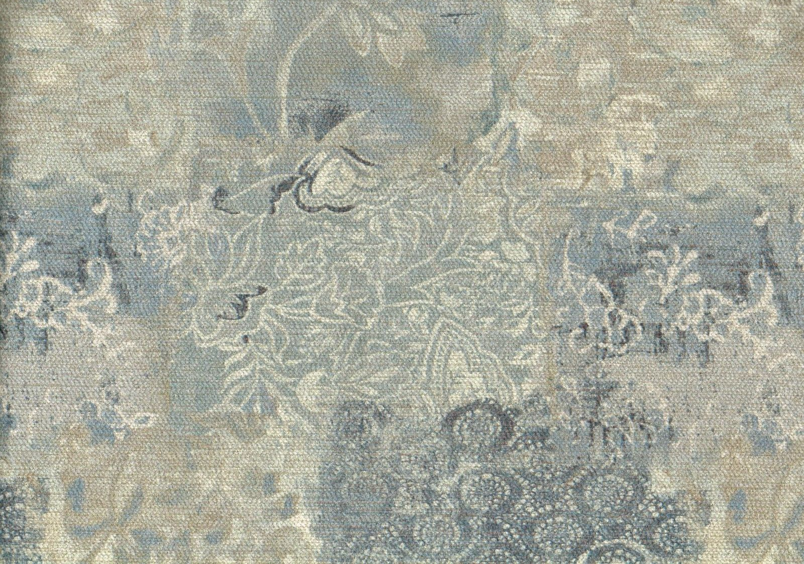 1 Sample David Rothchild Fabric Porcelain Sage  Aqua Gray Gold Drapery Uph