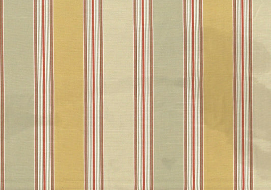 3 Yds Richloom Fabric Gold Green Red Striped   Drapery Upholstery 