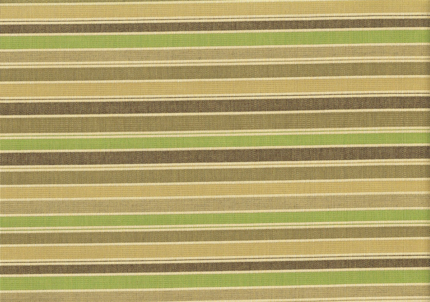 3.75 Yds  Glen Raven Co Green Gold Brown Beige  Stripe Woven   Upholstery 