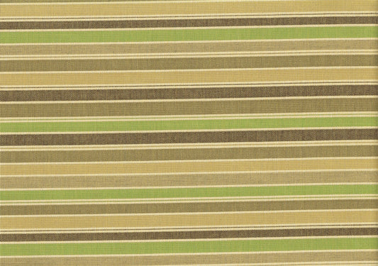 3.75 Yds  Glen Raven Co Green Gold Brown Beige  Stripe Woven   Upholstery 