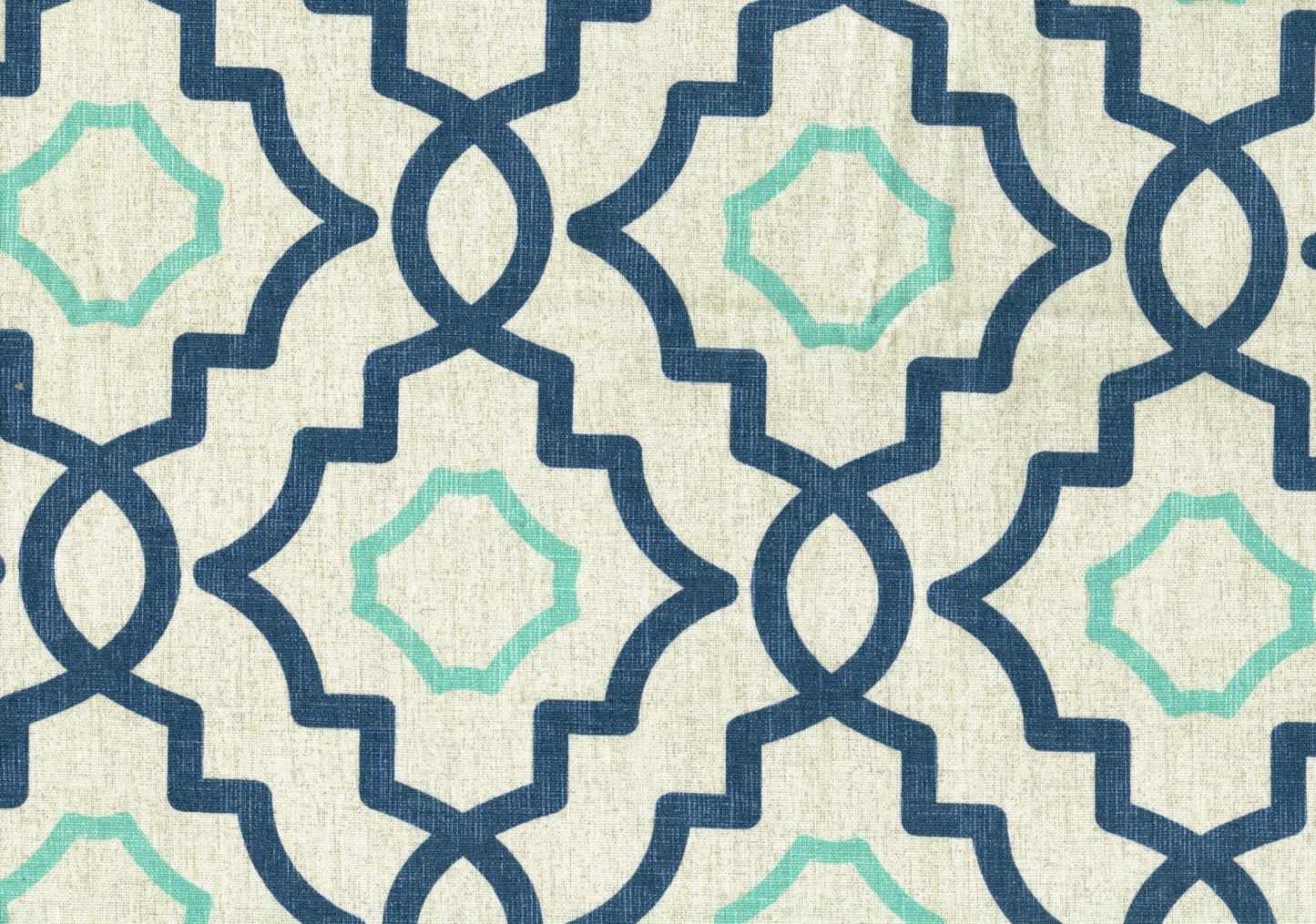 6 Yds Magnolia Home Fabric Talbot Navy Aqua   Cotton Drapery Upholstery