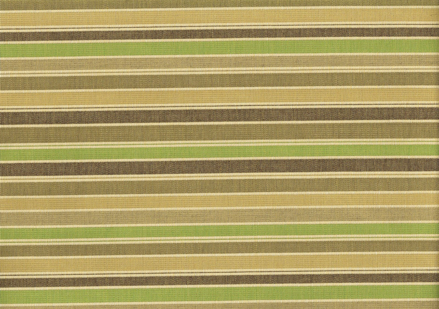 3.75 Yds  Glen Raven Co Green Gold Brown Beige  Stripe Woven   Upholstery 