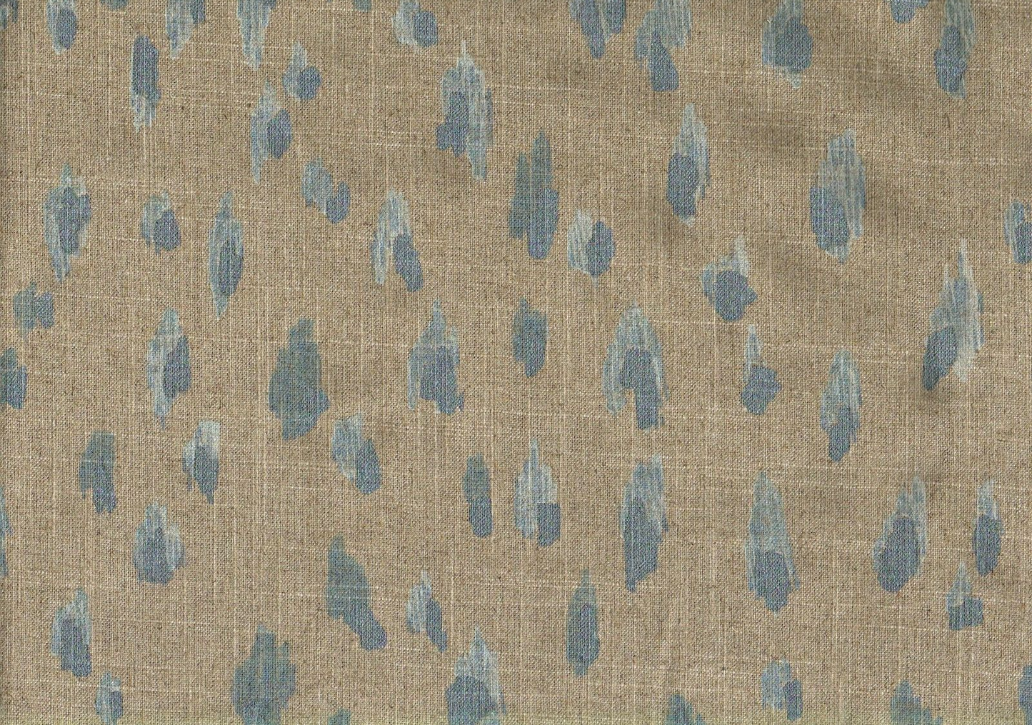 3.75 Yds Lacefield Fabric Asher Swedish Blue Linen Blend  Drapery Upholstery