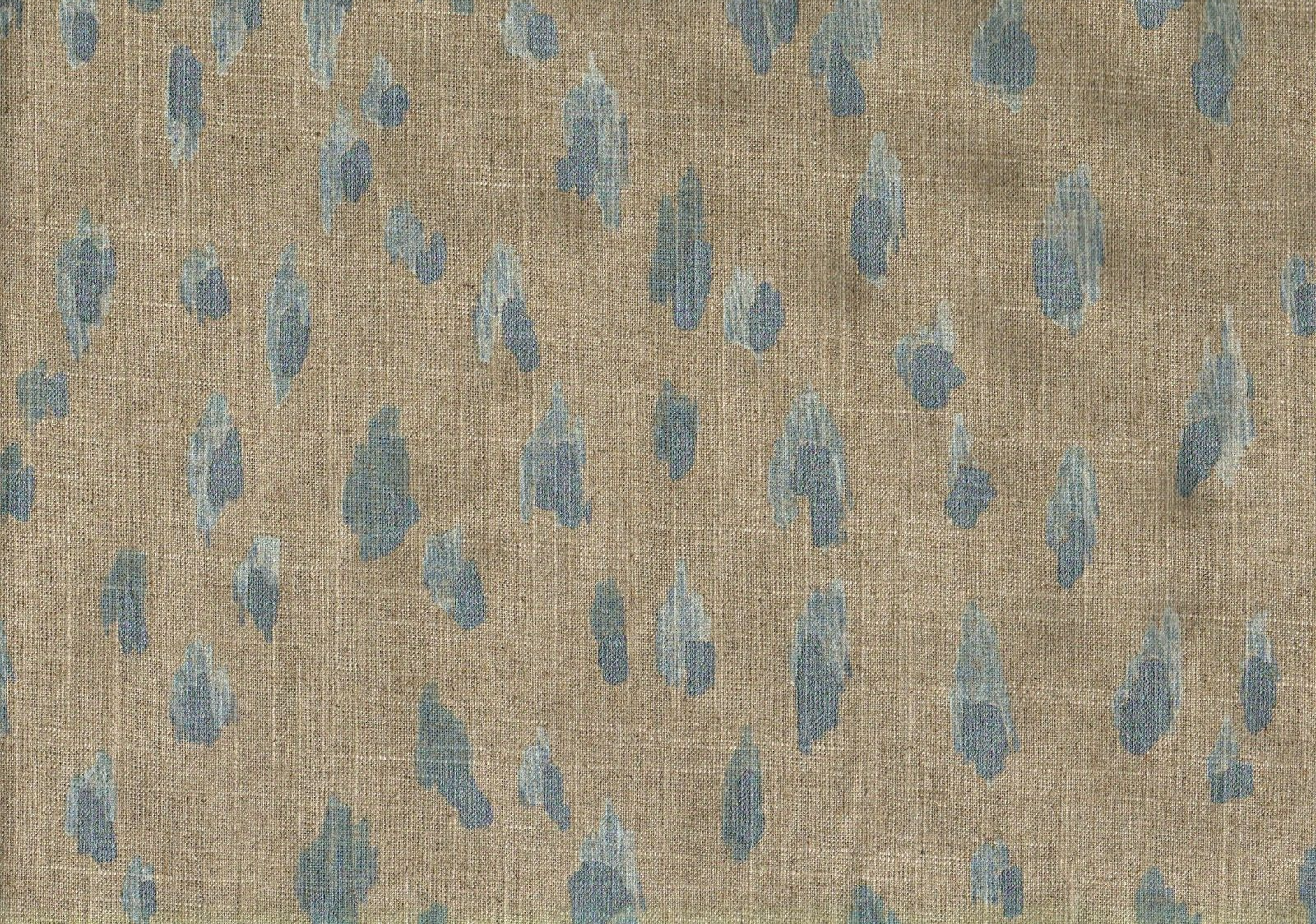 3.75 Yds Lacefield Fabric Asher Swedish Blue Linen Blend  Drapery Upholstery