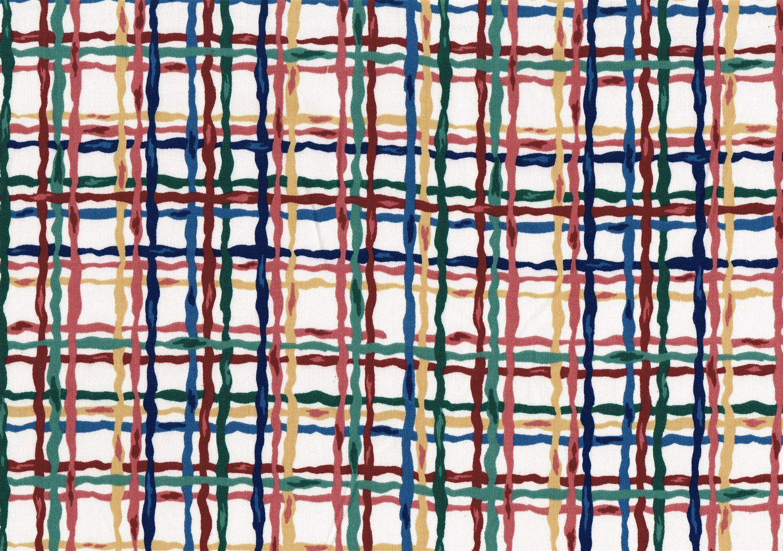 Western Textile White Blue Green Burgundy Rose Gold Check Cotton Drapery 