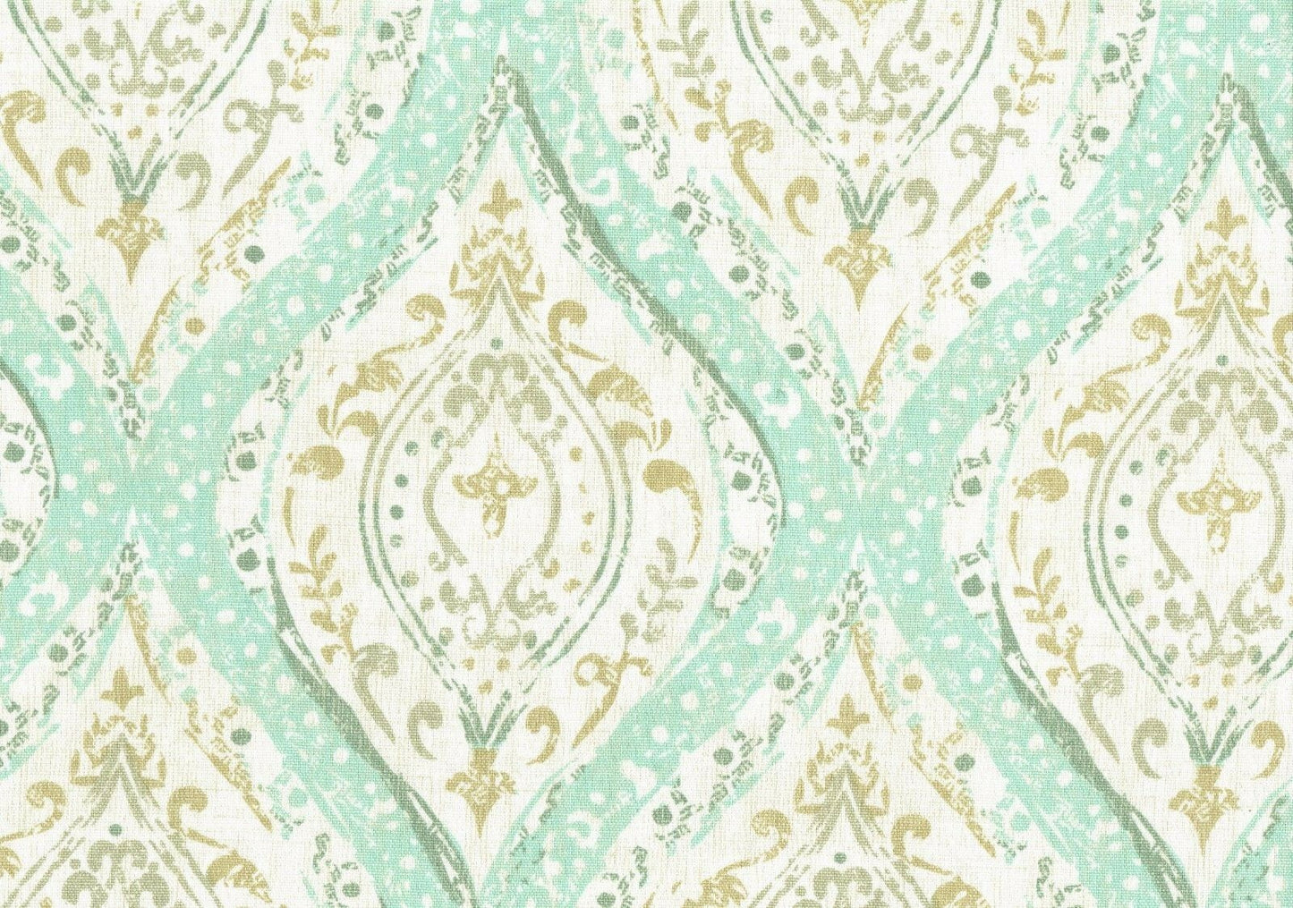 4 Yards   Magnolia Home Fabric Ariana Aqua Tan  Cotton Duck Drapery Upholstery 