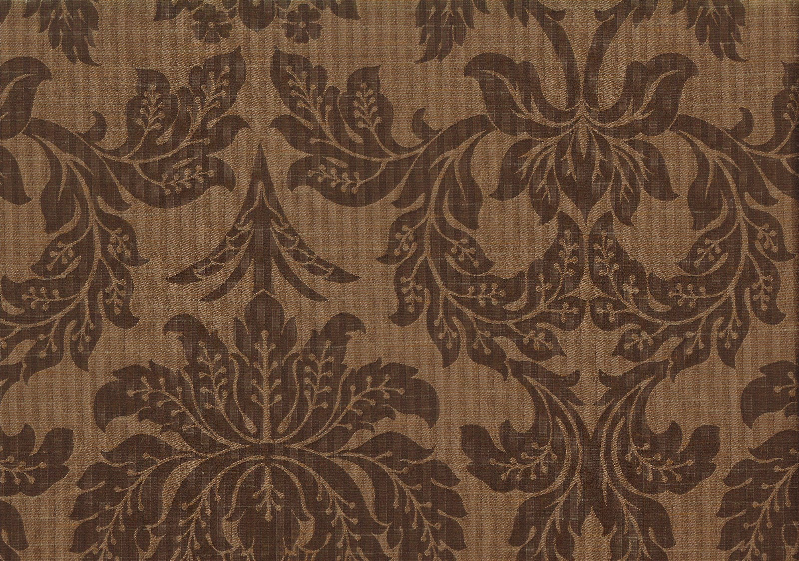 4.25 Yards Robert Allen Fabric Elite Floral Kona Brown  Drapery Upholstery 