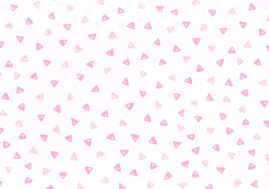 63" Di Lewis Studios 100% Cotton Pink   White Triangles Drapery  Upholstery 