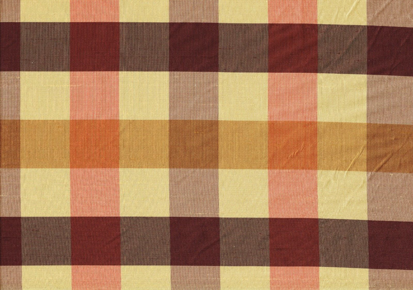 Avon Silk Fabric  100%  Silk Burgundy Gold Drapery Upholstery