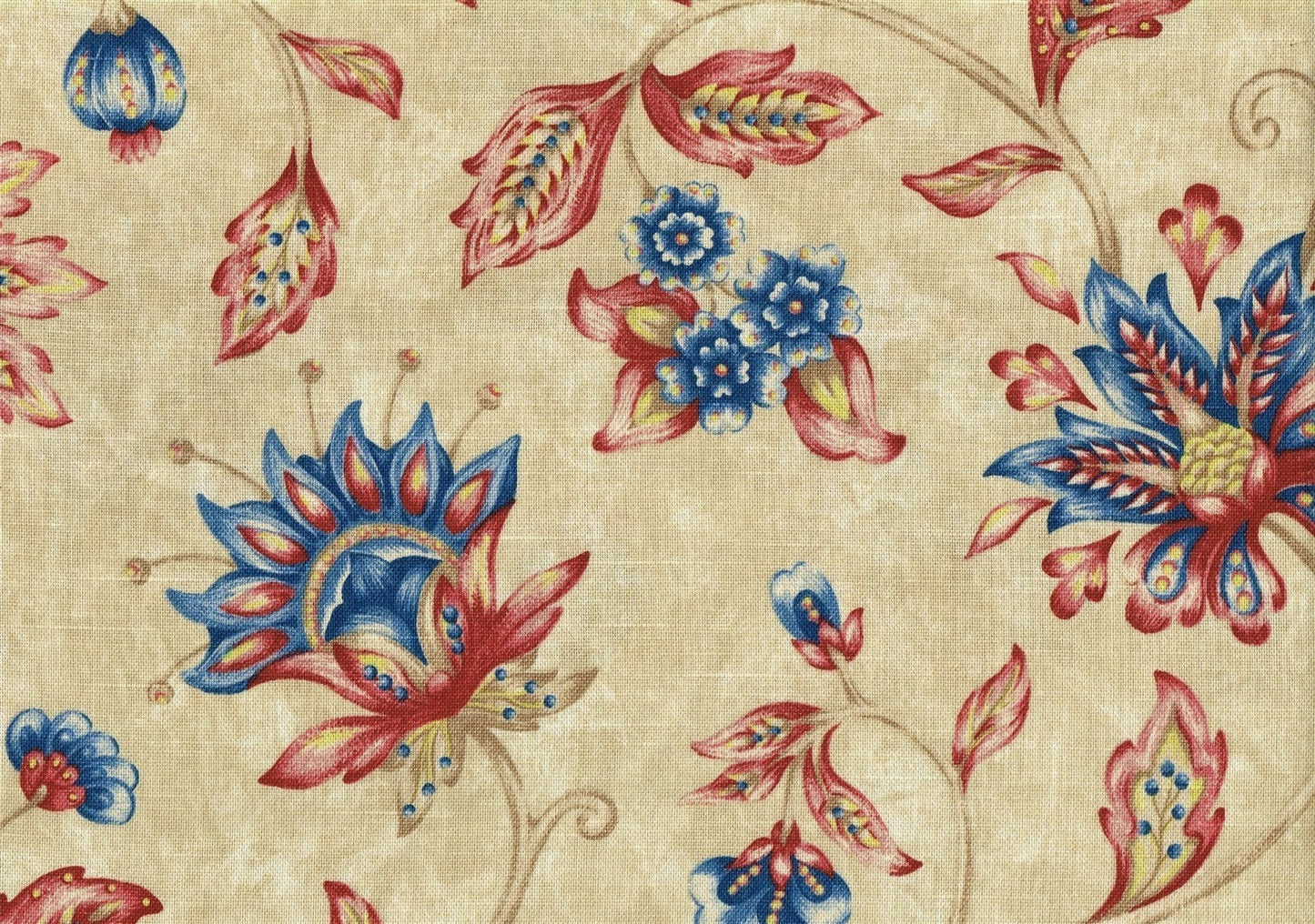 Specturm Fabric Khaki Burgundy Blue Brown Print Cotton Drapery Upholstery 