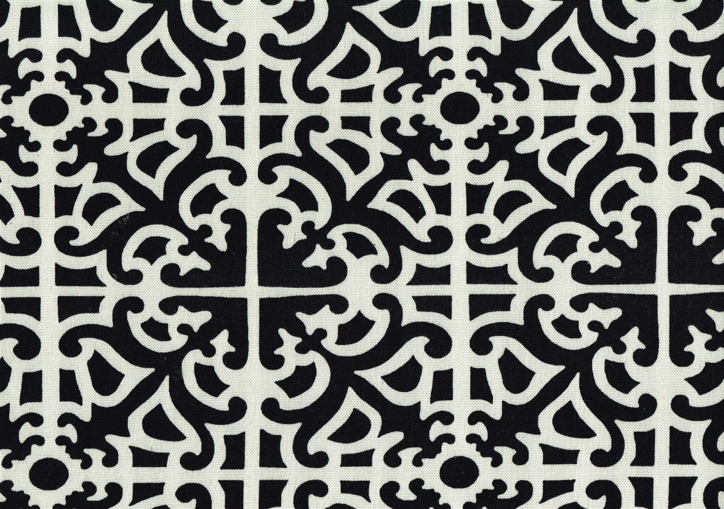 Waverly Fabric Parterre Black Eggshell  Cotton Drapery Upholstery 