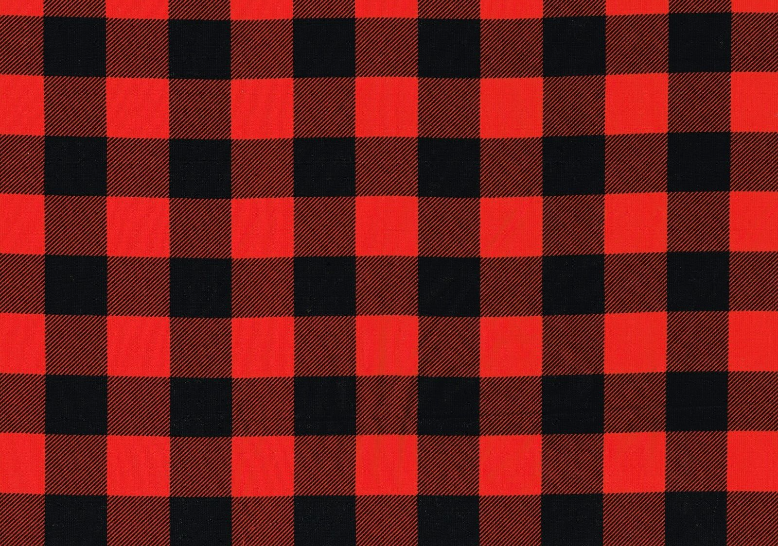 Christmas Fabric 100% Cotton Red Black Check Drapery Upholstery