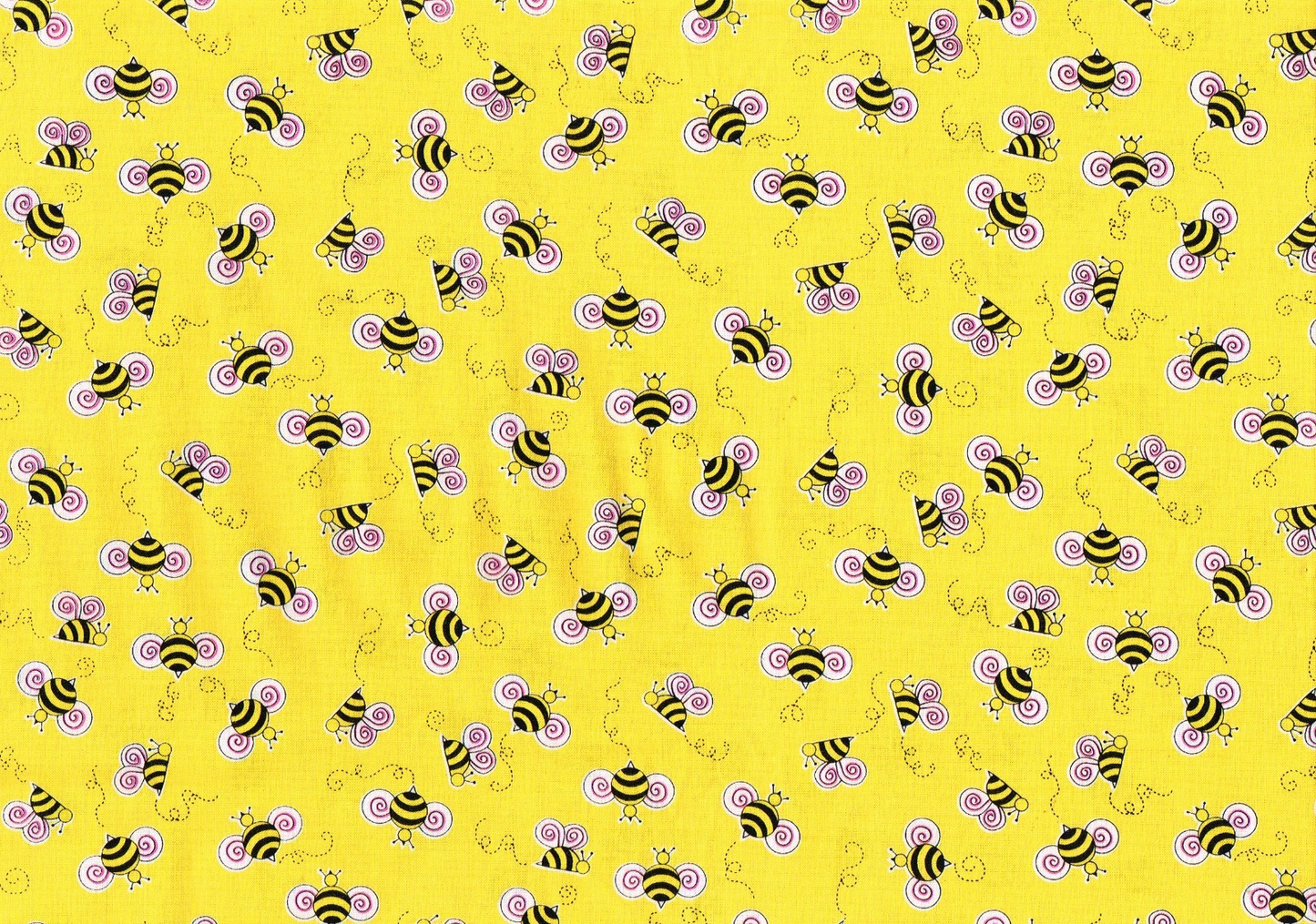 3 Yds Exclusively Quilters Fabric To Bee or Not to Bee Yellow Black Bees  Cotton