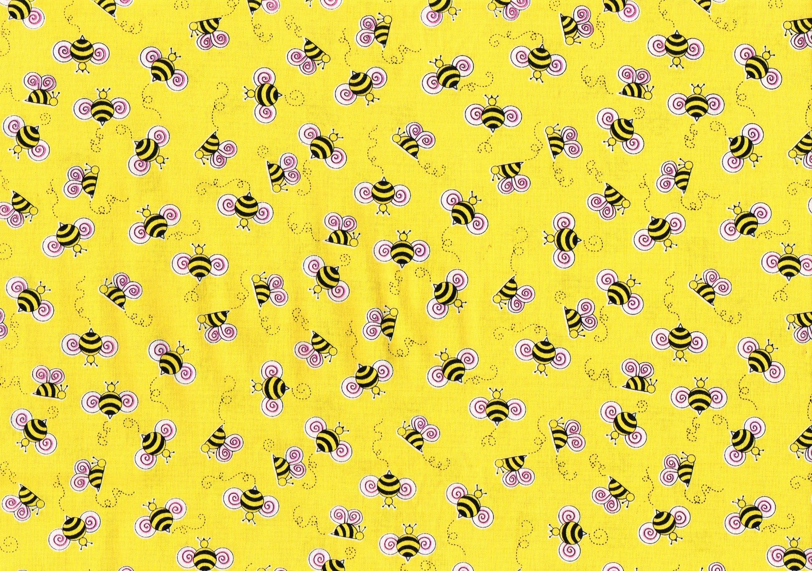 3 Yds Exclusively Quilters Fabric To Bee or Not to Bee Yellow Black Bees  Cotton