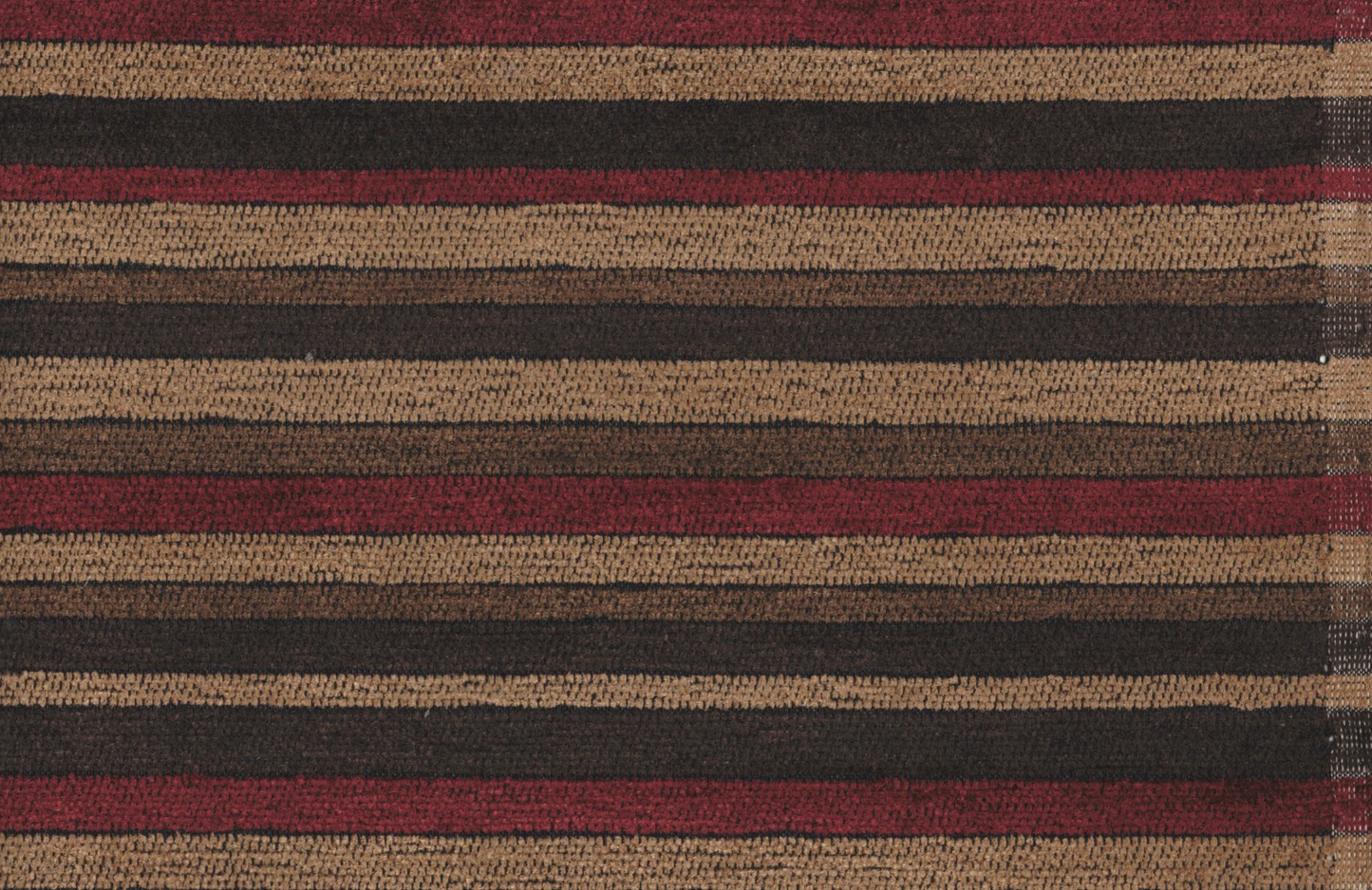 Designer Fabric Gold Burgundy Brown Stripe  Upholstery