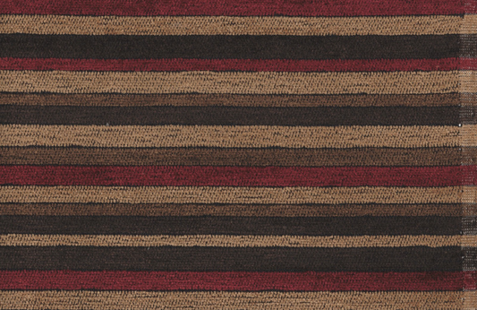 Designer Fabric Gold Burgundy Brown Stripe  Upholstery
