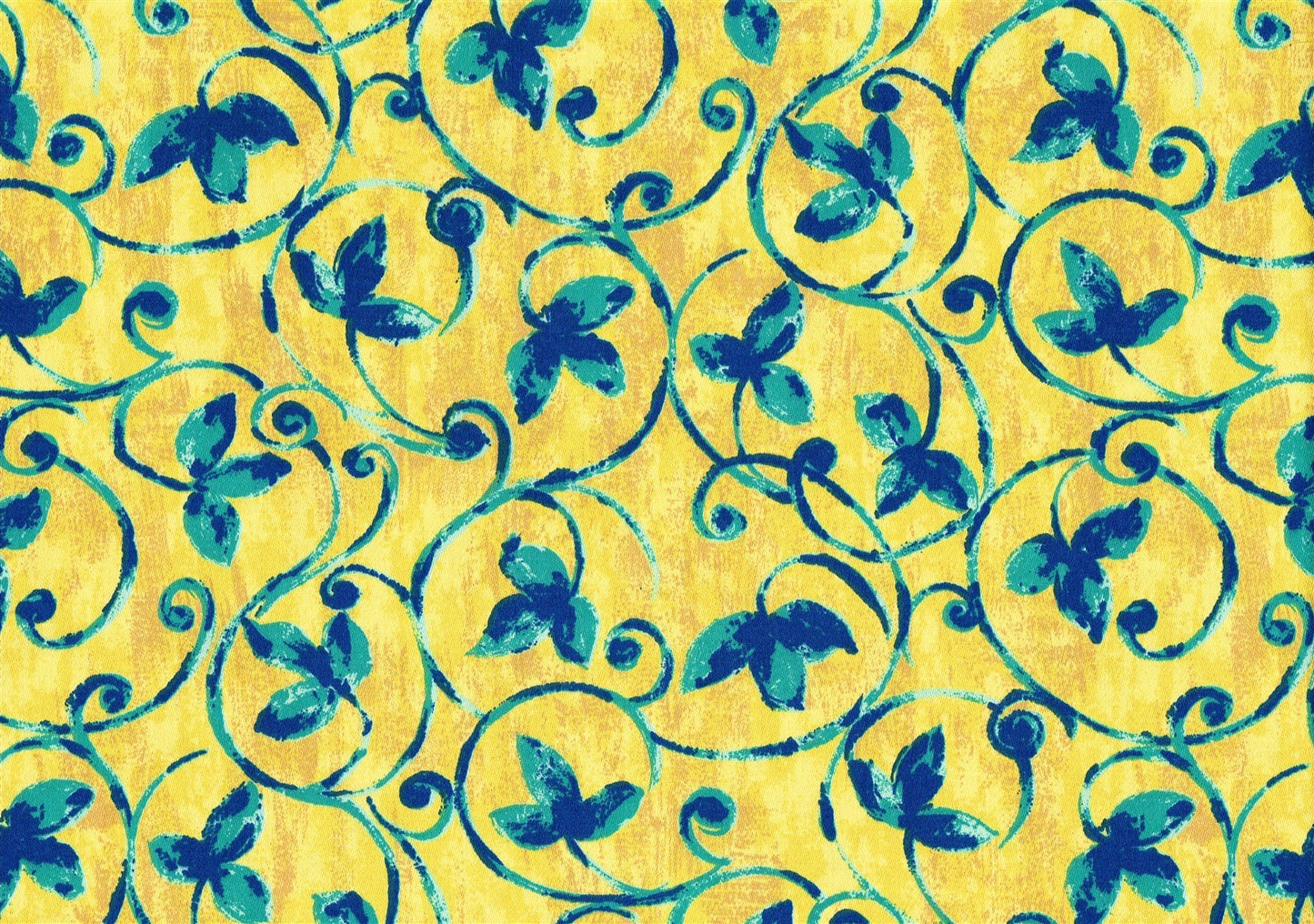 Interior Fabric Gold Tone on Tone Royal  Teal  Cotton  Drapery Upholstery  