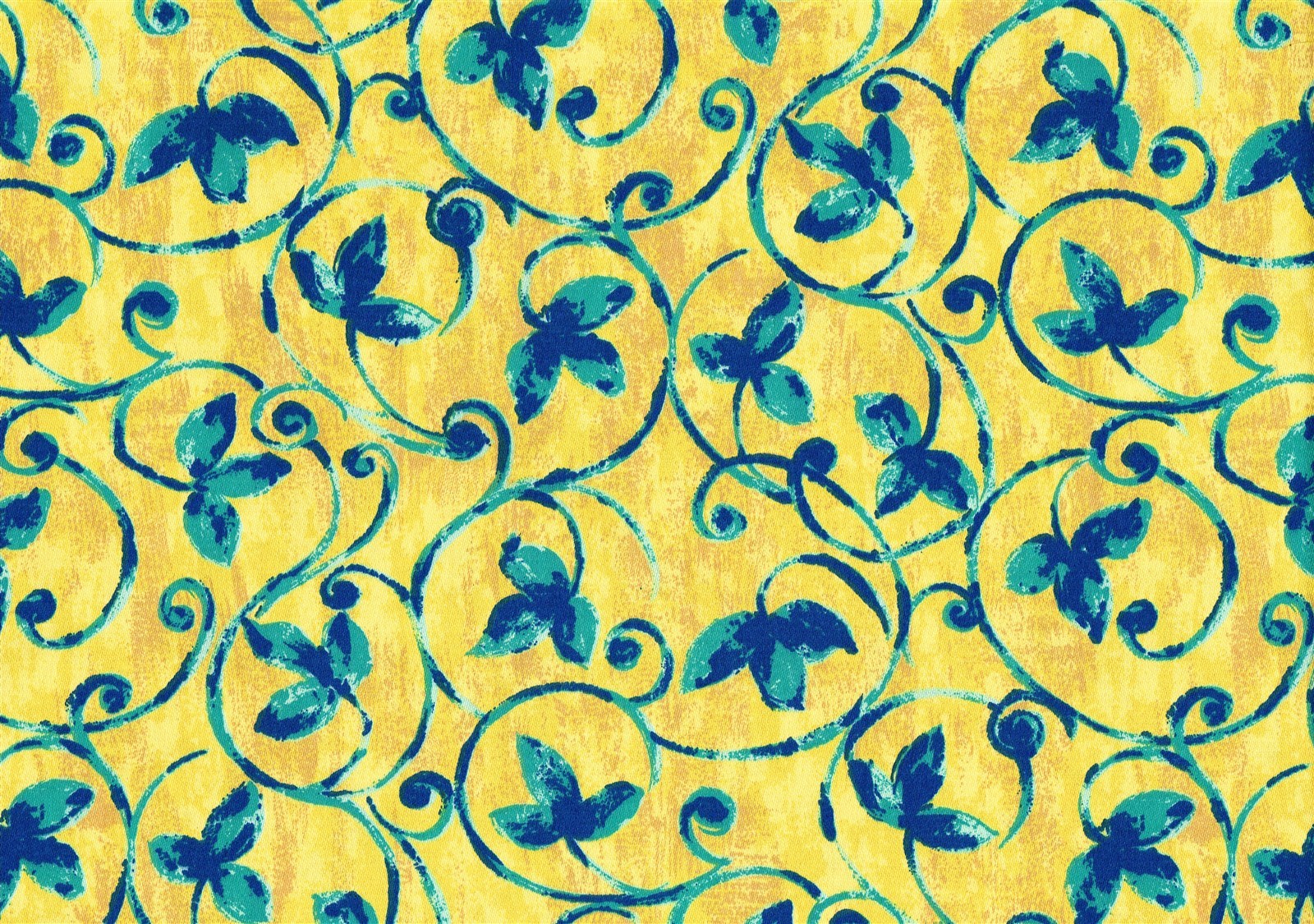Interior Fabric Gold Tone on Tone Royal  Teal  Cotton  Drapery Upholstery  