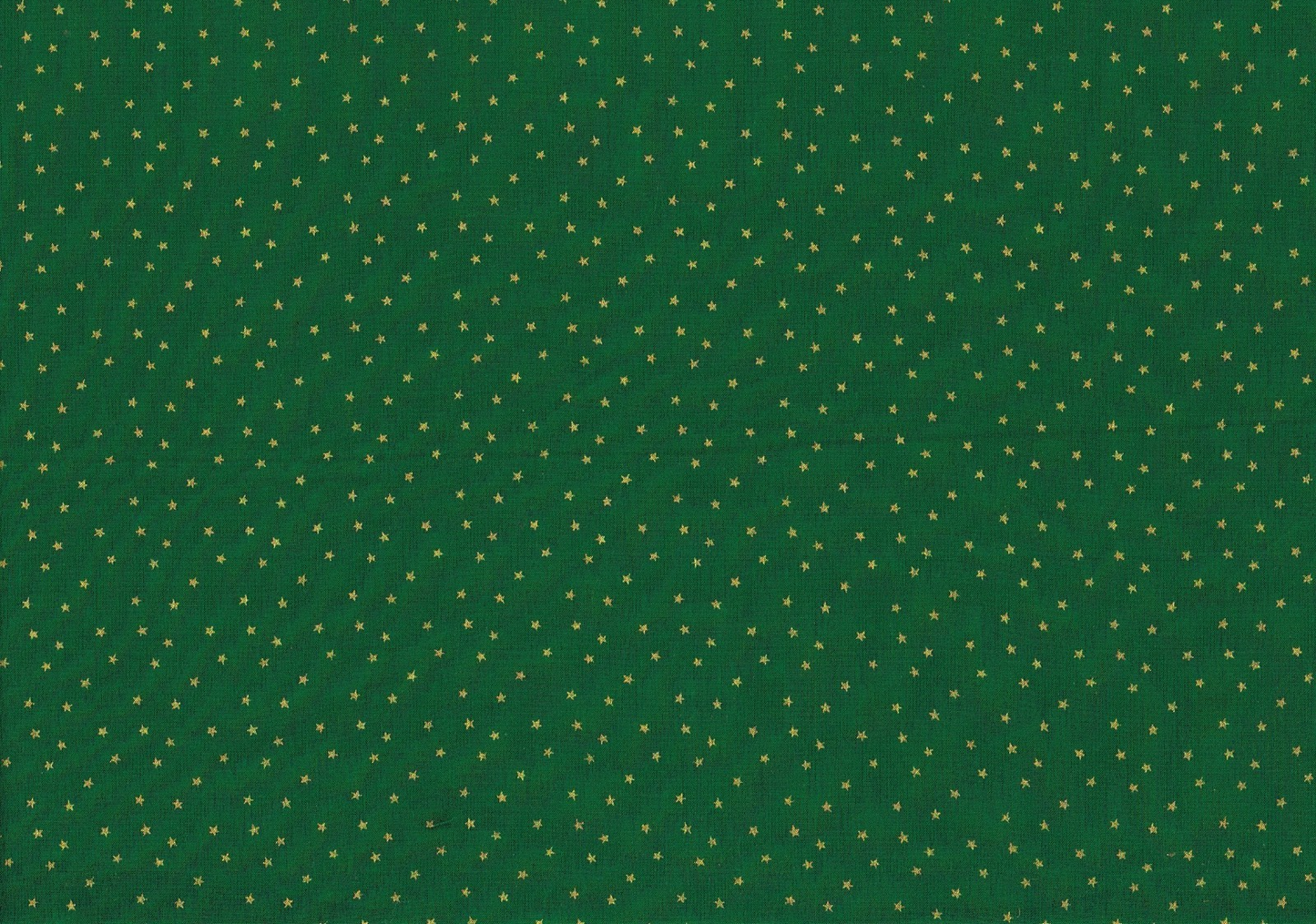 Designer Fabric 100% Cotton Quilting  Green Gold Stars   45"