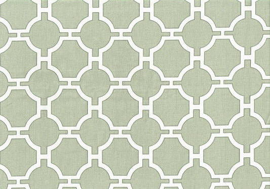 6 Yds  Mill Creek Fabric Gray White Cotton Print  Drapery  Upholstery  