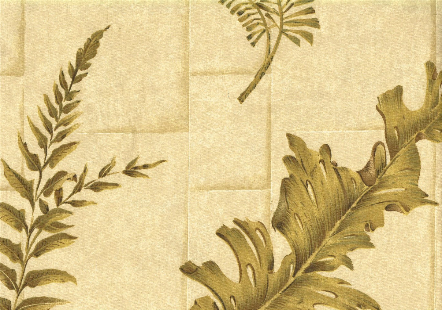 Braemore Fabric Beige Green Brown Tropical  Cotton Drapery Upholstery  