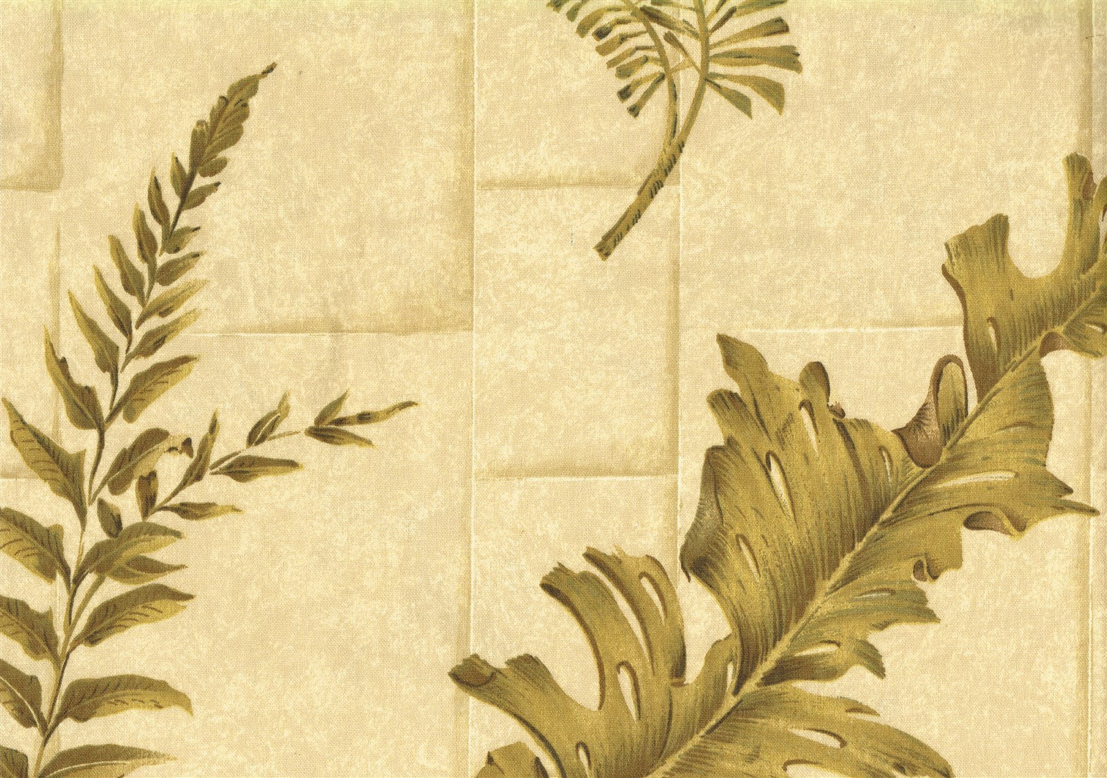Braemore Fabric Beige Green Brown Tropical  Cotton Drapery Upholstery  