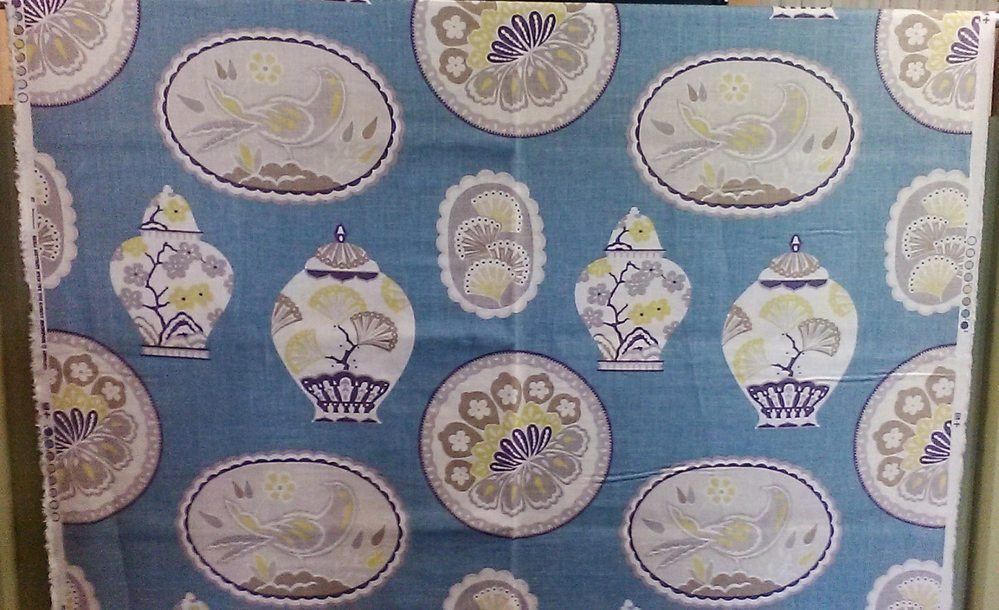  4.75 Yards Braemore Fabric Imperial Treasure Blue Drapery Upholstery 